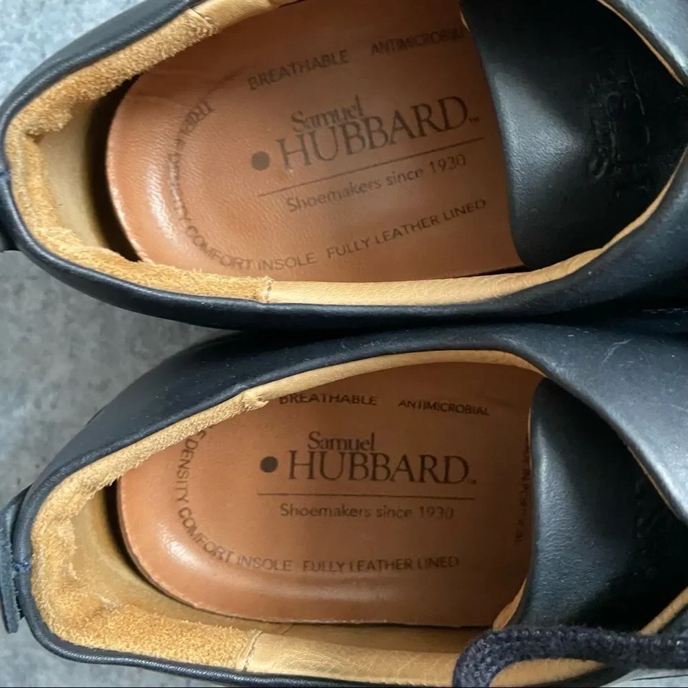 Samuel Hubbard Black Leather Comfort Oxfords 10.5